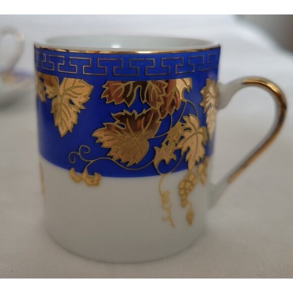 Arundel Demitasse Cups Saucers Blue Gold LOT of 6 porcelain Oriental - Picture 3 of 8